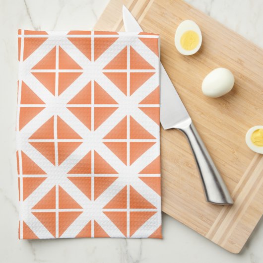 Oranje driehoekspatroon theedoek (Quarter Fold)