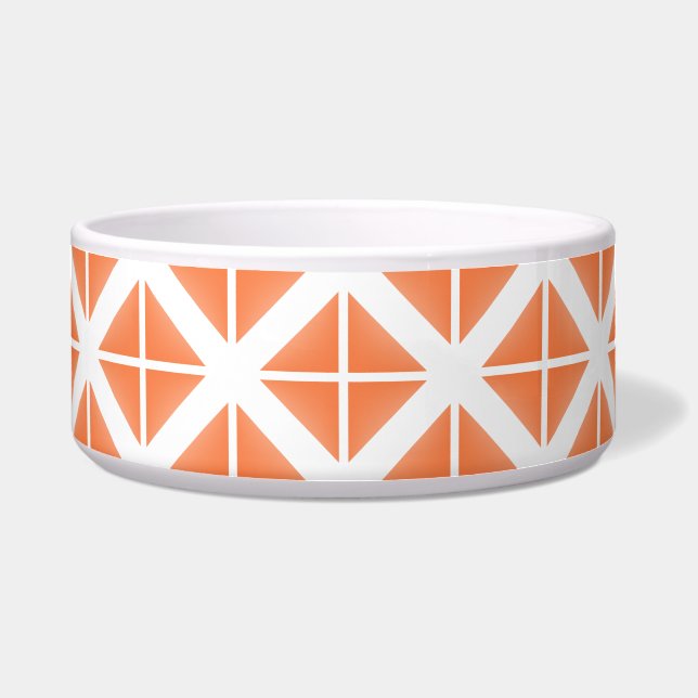 Oranje driehoekspatroon voerbakje (Voorkant)