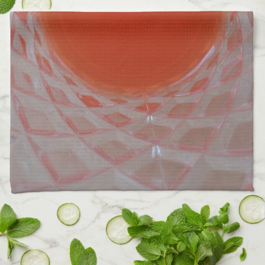 Oranje drink in kristalglas theedoek (Gevouwen)