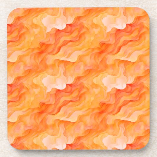 Oranje droomgolven bier onderzetter (Voorkant)