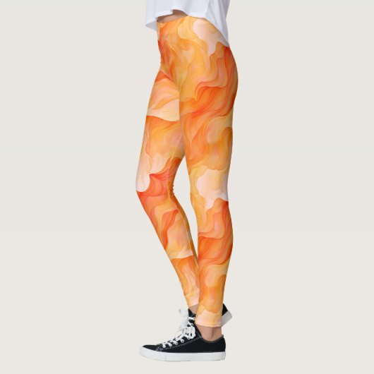 Oranje droomgolven leggings (Links)