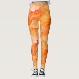 Oranje droomgolven leggings