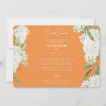 Oranje druipende witte hortensia bruiloftsdouche
