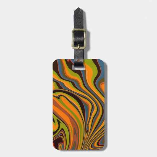 Oranje dubbelzijdige bagagelabel (Voorkant verticaal)