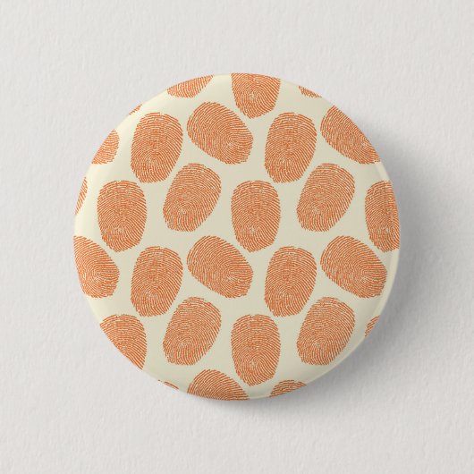 Oranje duimafdrukpatroon herstellen ronde button 5,7 cm (Voorkant)