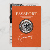 Oranje Duitsland paspoort Bewaar de datum Save The Date (Voorkant / Achterkant)