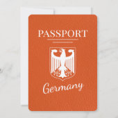 Oranje Duitsland Passport Wedding Kaart (Achterkant)