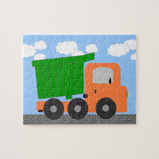 Oranje Dumb Truck Digital Art Legpuzzel (Horizontaal)
