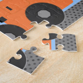 Oranje Dumb Truck Digital Art Legpuzzel (Zijkant)