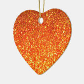 Oranje dun glitter hart ornament (Links)