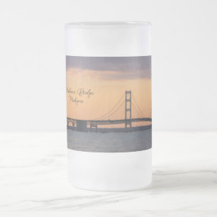Oranje Dusk Mackinac Bridge Frosted Mok