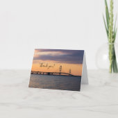 Oranje Dusk Mackinac Bridge - Hartelijk dank Bedankkaart (Voorkant)