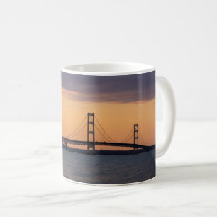 Oranje Dusk Mackinac Bridge Koffie Mok