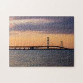 Oranje Dusk Mackinac Bridge Legpuzzel (Horizontaal)