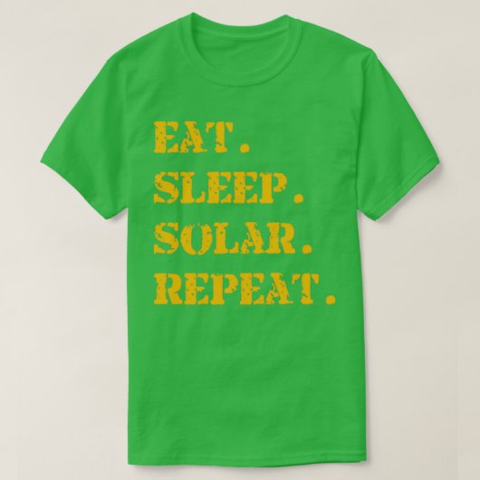Oranje Eat Sleep Solar Herhaal 2 T-shirt (Design voorkant)