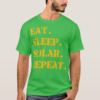 Oranje Eat Sleep Solar Herhaal 2 T-shirt