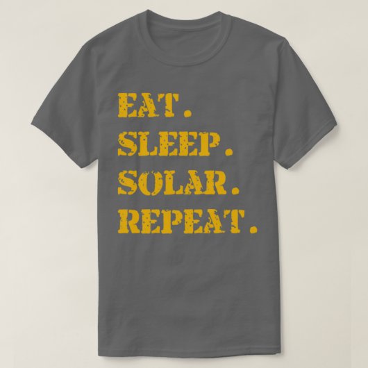 Oranje Eat Sleep Solar Herhalen T-shirt (Design voorkant)