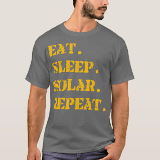 Oranje Eat Sleep Solar Herhalen T-shirt