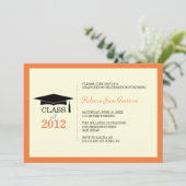 Oranje ecru - pet tassel - afstuderen - aankondigi kaart (Staand voorkant)