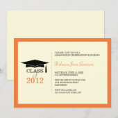 Oranje ecru - pet tassel - afstuderen - aankondigi kaart (Voorkant / Achterkant)