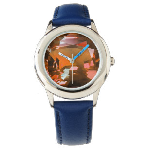 Oranje edelsteen horloge