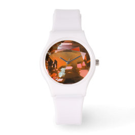 Oranje edelsteen horloge