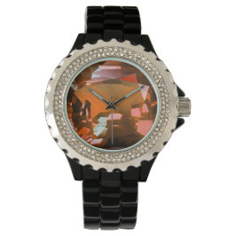 Oranje edelsteen horloge