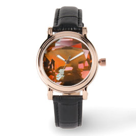 Oranje edelsteen horloge