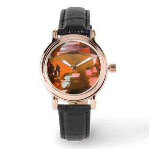 Oranje edelsteen horloge