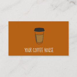 Oranje Editable Coffee Stamp loyalty-kaart Klantenkaartje