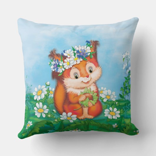 oranje eekhoorn kussen (Achterkant)