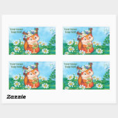 oranje eekhoorn rechthoekige sticker (Vel)