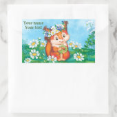 oranje eekhoorn rechthoekige sticker (Tas)