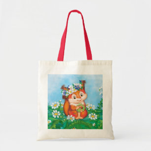 oranje eekhoorn tote bag