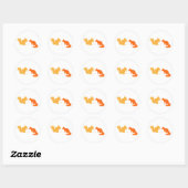 Oranje eekhoorns ronde sticker (Vel)