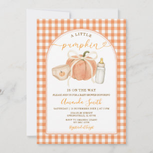 Oranje Een Klein Pompoentje Is Op Weg Baby Shower Kaart