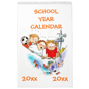 Oranje een pagina schooljaar kalender kinderen