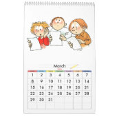Oranje een pagina schooljaar kalender kinderen (Mar 2026)