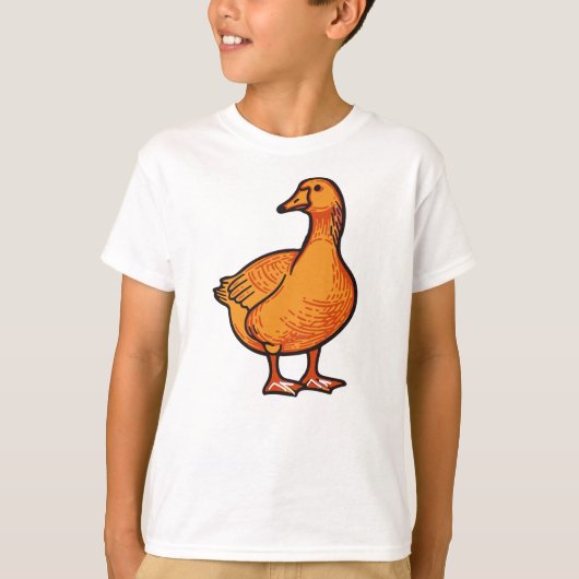 Oranje Eend Kids T-Shirt – Schattig en Speels Dier (Voorkant)