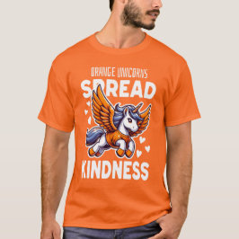 Oranje eenhoorn verspreidt vriendelijkheid t-shirt
