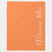 Oranje Eenvoudig gepersonaliseerd Fleece Deken (Voorkant)