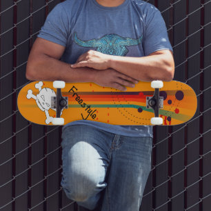Oranje eenvoudig ontwerp persoonlijk skateboard