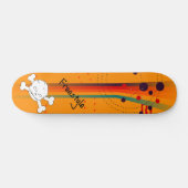 Oranje eenvoudig ontwerp persoonlijk skateboard (Horizontaal)