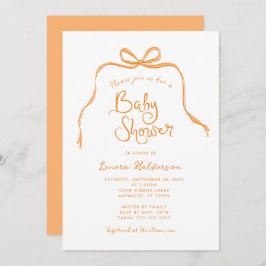 Oranje Eenvoudige Boog Baby shower Uitnodiging