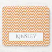Oranje Eenvoudige Chevron Persoonlijke Muismat (Voorkant)