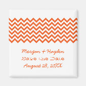 Oranje Eenvoudige Chevron sparen de Magnet van de  (Voorkant)