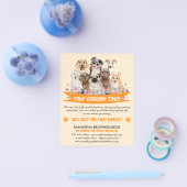 Oranje eenvoudige Floral, geïllustreerd als hond Flyer (Enkel)