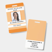 Oranje eenvoudige leraar badge (Voor- en achterkant)