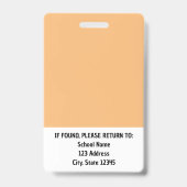 Oranje eenvoudige leraar badge (Achterkant)