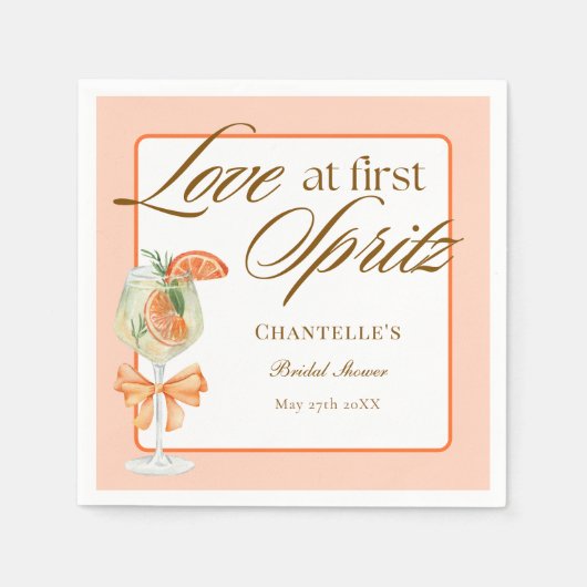 Oranje eenvoudige liefde op het eerste Spritz-Vrij Servet (Voorkant)